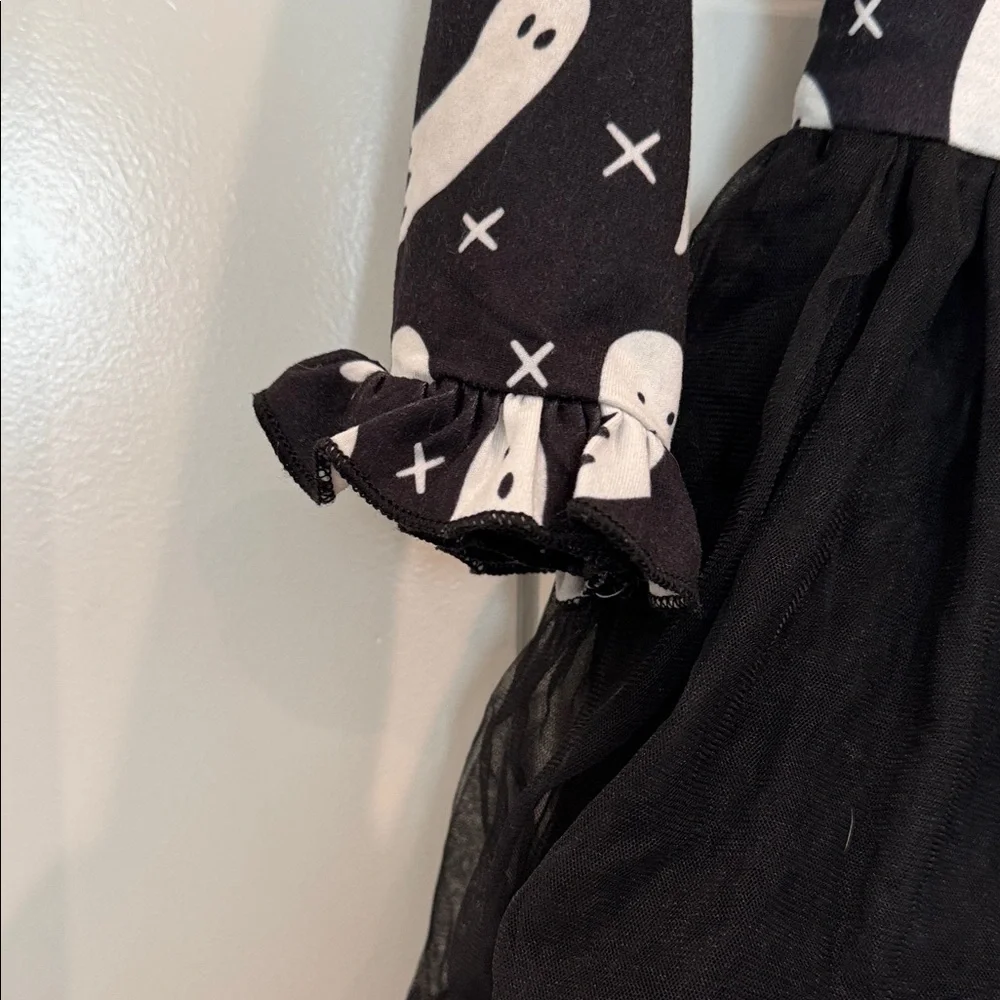Spooky Ghost Kids Halloween Costume Dress - Black and White